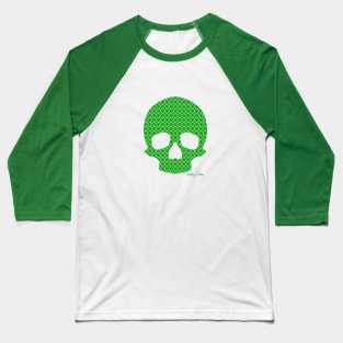 Green Skull Pattern Baseball T-Shirt